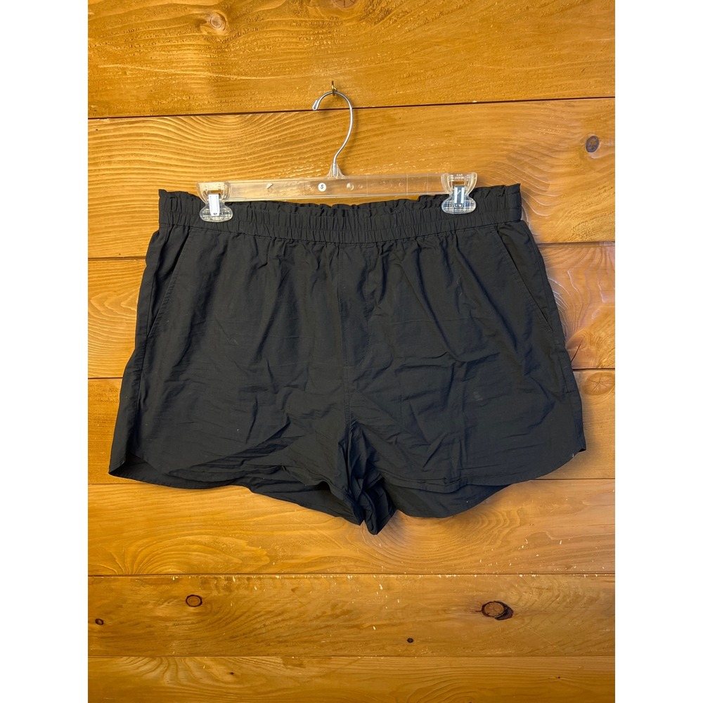 Madewell Womens XL Black Pull On Paperbag Waist Shorts Casual Everyday Summer